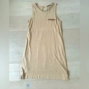 Massimo Dutti sleeveless beige dress size small